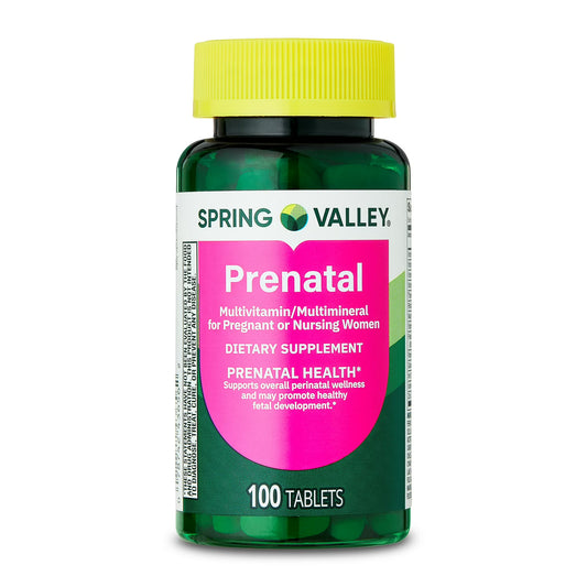 (3 pack) Spring Valley Prenatal Multivitamin/Multimineral for Pregnant and Nursing Women Dietary Supplement Tablets, 100 Count