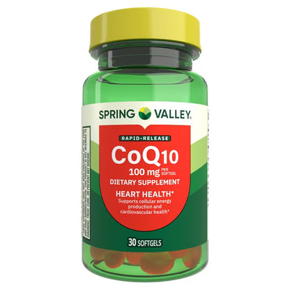 Spring Valley Rapid-Release CoQ10 Dietary Supplement, 100 mg, 30 Count