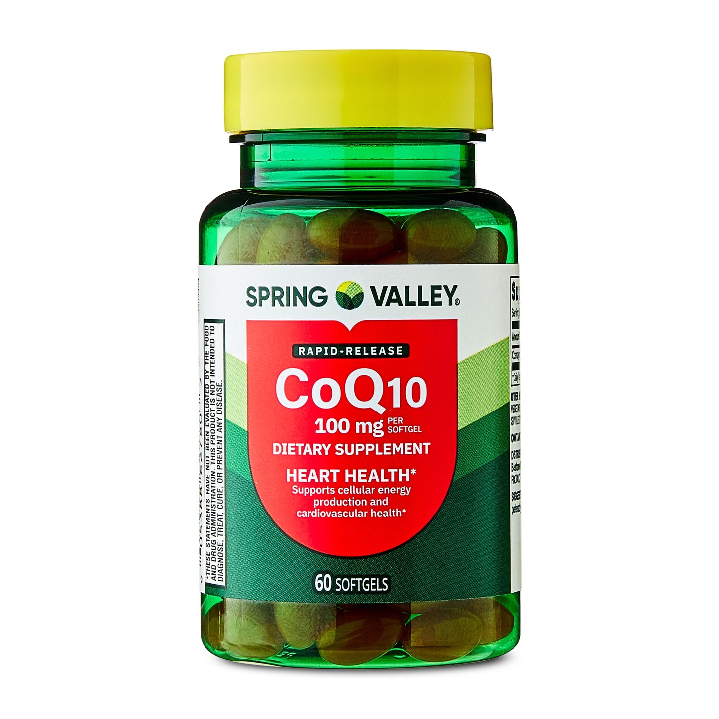 Spring Valley Rapid-Release CoQ10 Heart Health Dietary Supplement Softgels, 100 mg, 60 Count