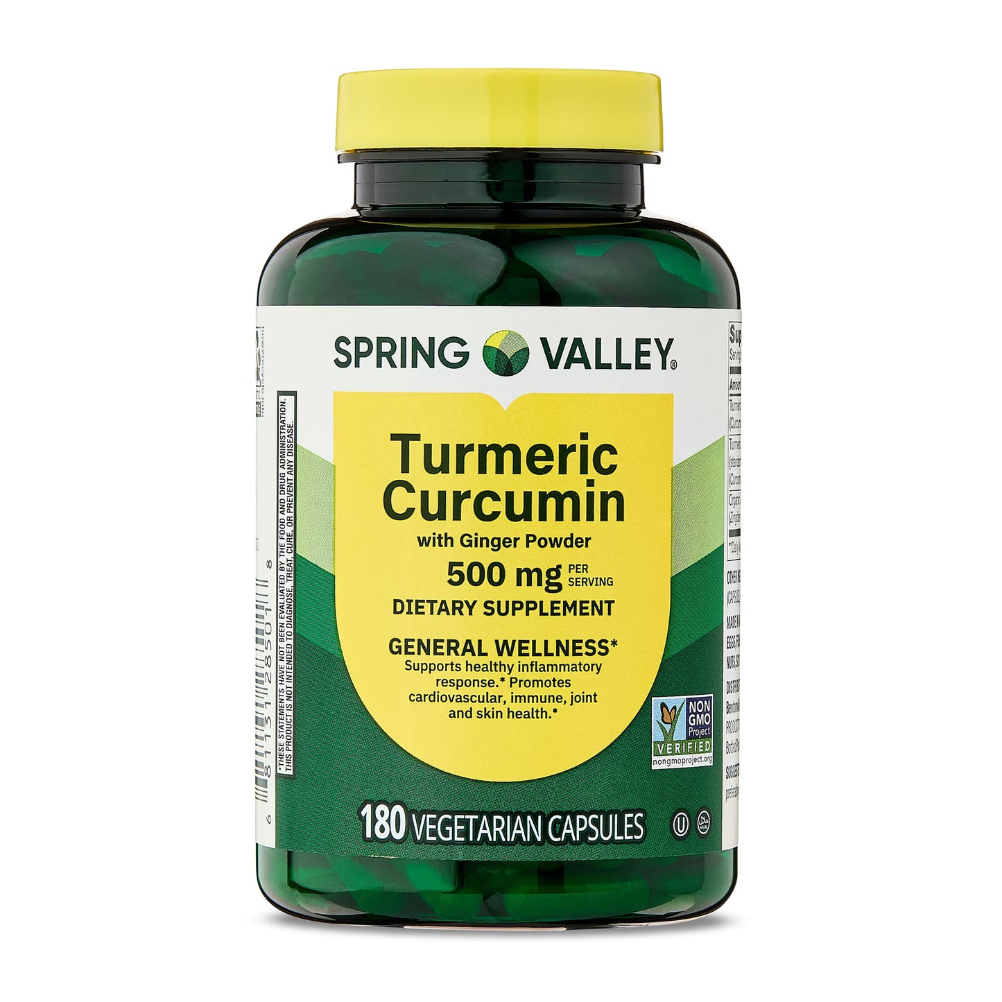 Spring Valley Turmeric Curcumin with Ginger Powder Dietary Supplement, 500 mg, 180 Count