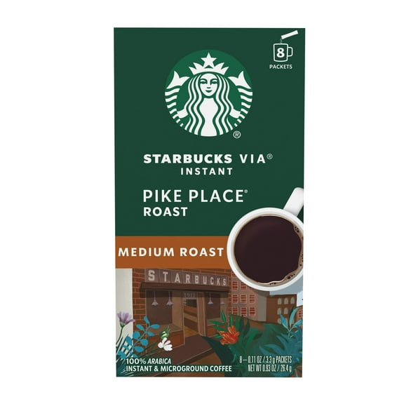 (6 pack) Starbucks VIA Instant Pike Place Roast, Instant Coffee, Medium Roast Coffee, 8 Packets