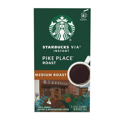 (6 pack) Starbucks VIA Instant Pike Place Roast, Instant Coffee, Medium Roast Coffee, 8 Packets