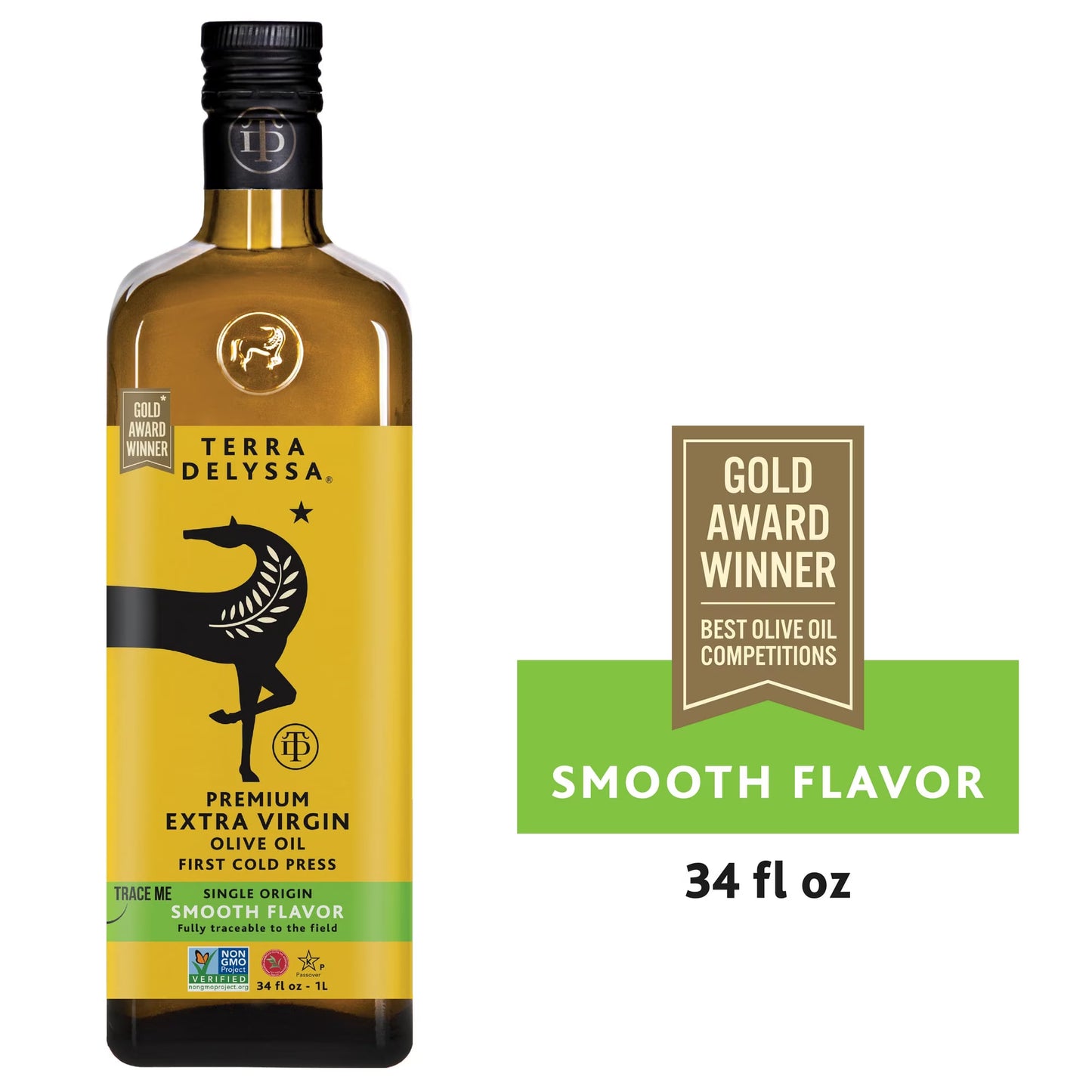 Terra Delyssa Extra Virgin Olive Oil, 34 fl. Oz Pack of 2