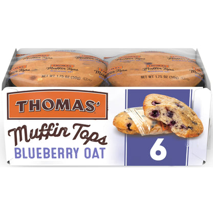 Thomas' Blueberry Oat Muffin Tops, 6 packs, Blueberry Muffin Tops, 10.5 oz Box