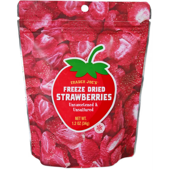 Trader Joe's Freeze Dried Strawberries Unsweetened Unsulfured Strawberry (1.2oz)