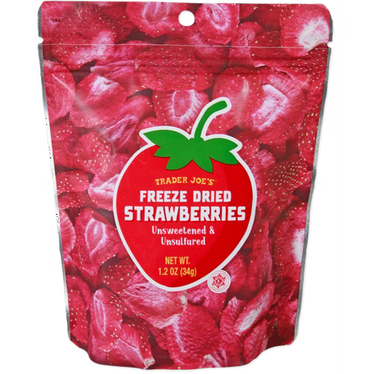 Trader Joe's Freeze Dried Strawberries Unsweetened Unsulfured Strawberry (1.2oz)