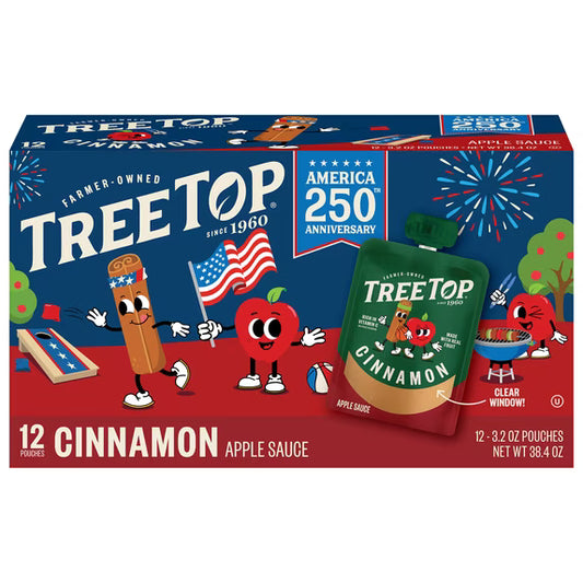 Tree Top Cinnamon Apple Sauce Pouches, 3.2 Oz, 12 Count