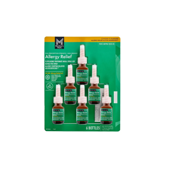 Member's Mark 50mcg Allergy Relief, Fluticasone Propionate Nasal Spray (0.62 fl. oz., 6 ct.)