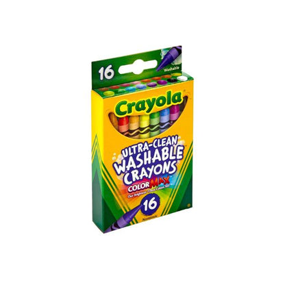 Crayola Ultra-Clean Washable Crayons (526916), 16 Colors