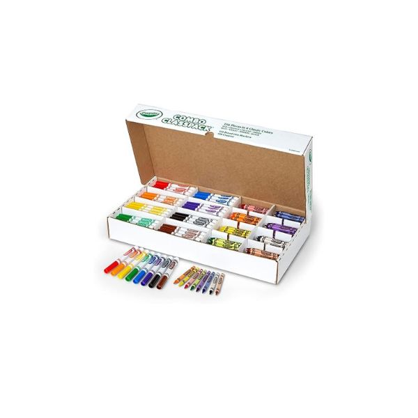 Crayola Crayons & Washable Markers Classpack (256ct), Teacher Classroom Must Haves, Bulk Markers for Kids, Art Supplies for Preschool & Kindergarten | Teacher Classroom Must Haves, Bulk Markers for Kids, Art Supplies for Preschool & Kindergarten