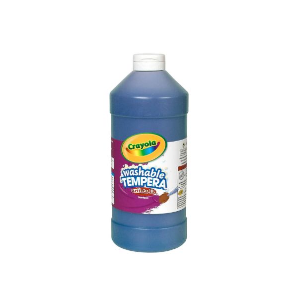 Crayola Washable Tempera Paint For Kids, Blue Paint, Classroom Supplies, Non Toxic, 32 Oz Squeeze Bottle