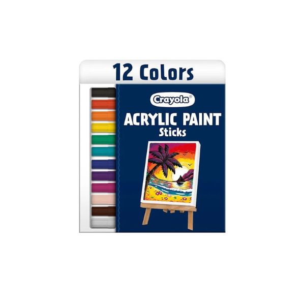 Crayola Acrylic Paint Doodle Sticks (12ct), Acrylic Paint Marker Set for Kids, Quick Dry, Multi-Surface, Less Mess, Kids Craft Supplies, Ages 8+