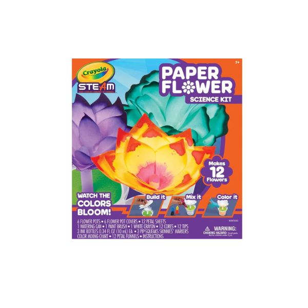 Crayola Paper Flower Science Kit, Color Changing Flowers, Gift for Kids Ages 7, 8, 9, 10