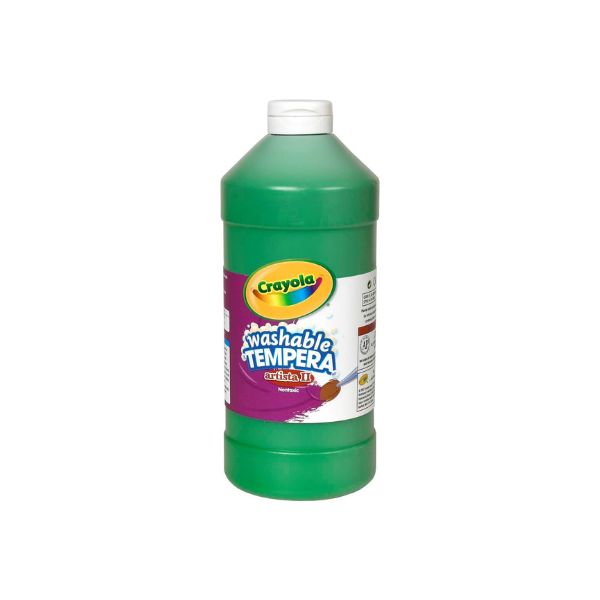 Crayola Washable Tempera Paint For Kids, Green Paint, Classroom Supplies, Non Toxic, 32 Oz Squeeze Bottle