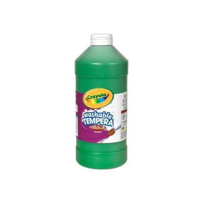 Crayola Washable Tempera Paint For Kids, Green Paint, Classroom Supplies, Non Toxic, 32 Oz Squeeze Bottle