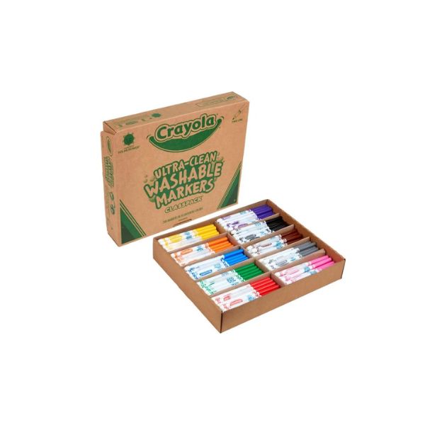 Crayola Ultra Clean Washable Markers Classpack (200ct), Teacher Classroom Must Haves, Bulk Markers for Preschool, Kindergarten & Elementary, Ages 3, 4, 5