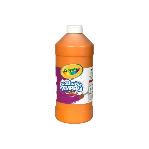 Crayola Washable Tempera Paint For Kids, Orange Paint, Classroom Supplies, Non-Toxic, 32 Oz Squeeze Bottle