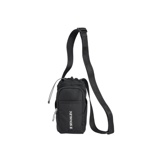 STANLEY Vitalize Carry-All Bag | Bottle Holder with Drawstring Cinch | Adjustable Shoulder Strap | Zippered Valuables Pocket | Durable Recycled Fabric | Black