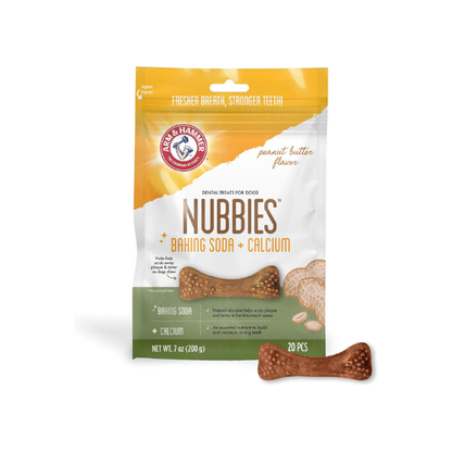 Arm & Hammer Nubbies Dental Treats for Dogs, Peanut Butter, 20 Count