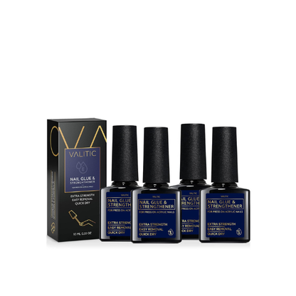 VALITIC Strong Nail Glue and Strengthener for Press Ons, 4 Pack