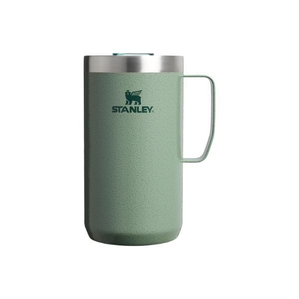 STANLEY Everyday Camp Mug 24oz | Drink Through Lid | Cup for Coffee, Tea and Drinks | Insulated Stainless Steel Coffee Mug | BPA-Free | Hammertone Green