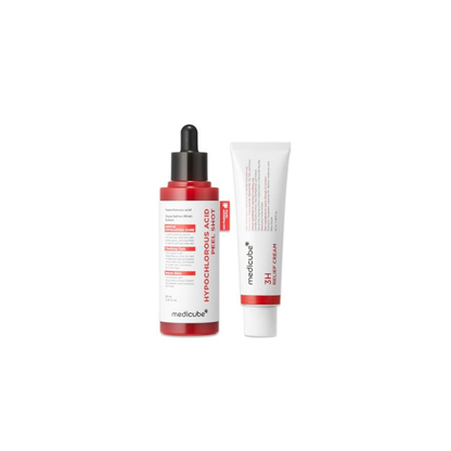 medicube Clear & Calm Skin Duo: Hypochlorous Acid Peel Shot and 3H Relief Cream | Gentle Exfoliating Serum for Dead Skin Cells and Calm with Daily Soothing Moisturizer | For Clearer, Smoother Skin
