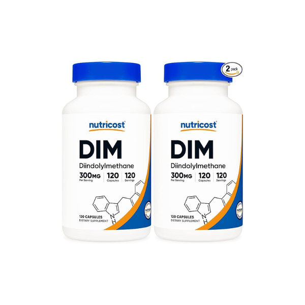 Nutricost DIM (Diindolylmethane) Plus BioPerine 300mg, 120 Vegetarian Capsules - Up to 4 Month Supply, Max Strength DIM Supplement (Pack of 2)