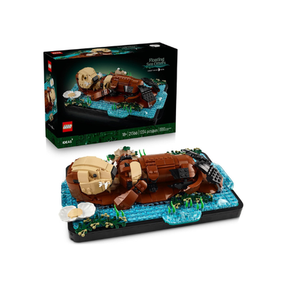 LEGO Ideas Floating Sea Otters Building Sets for Adults - Room or Office Decor for Women & Men, Ages 18+ - Gift Ideas for Birthday - 21366