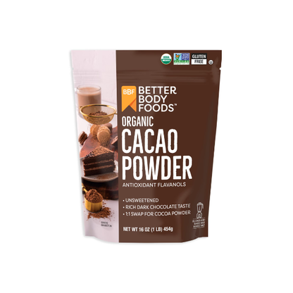 BetterBody Foods Organic Cacao Powder, Gluten-Free, 16 oz
