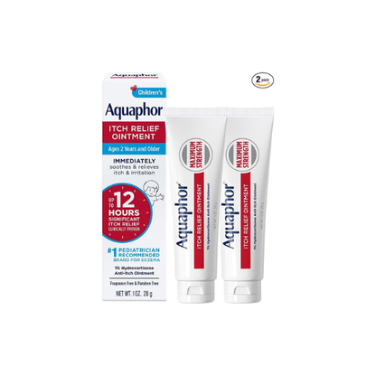 Aquaphor Children's Itch Relief Ointment, 1% Hydrocortisone, 2 x 1 OZ