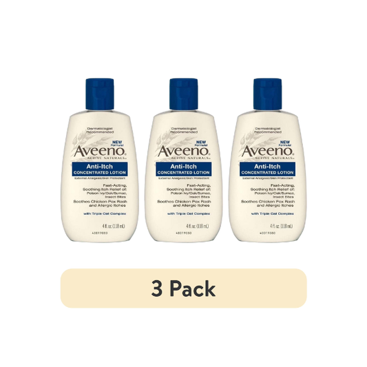 Aveeno Anti-Itch Concentrated Lotion, 4-Ounce Bottles (Pack of 3)