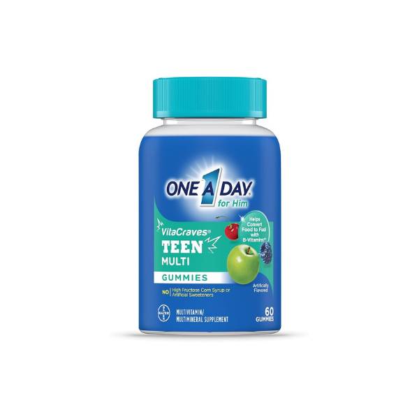 One A Day Teen for Him Multivitamin Gummies, Gummy Multivitamins with Vitamin A, C, D, E and Zinc for Immune Health Support, Physical Energy & more, 60 Count