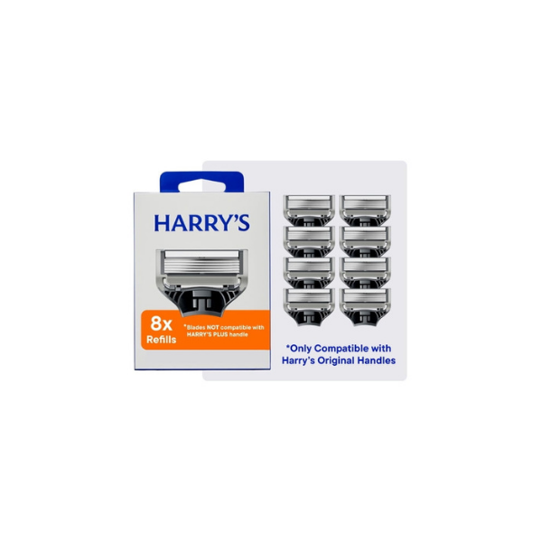 Harry's Men's Razor Blade Refills, 5-Blade Razor Blade Cartridges, 8 Pk