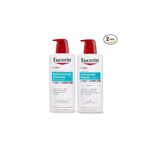 Eucerin Dry Skin Relief Bundle, Cleanser and Lotion, Variety pack, 2 Items