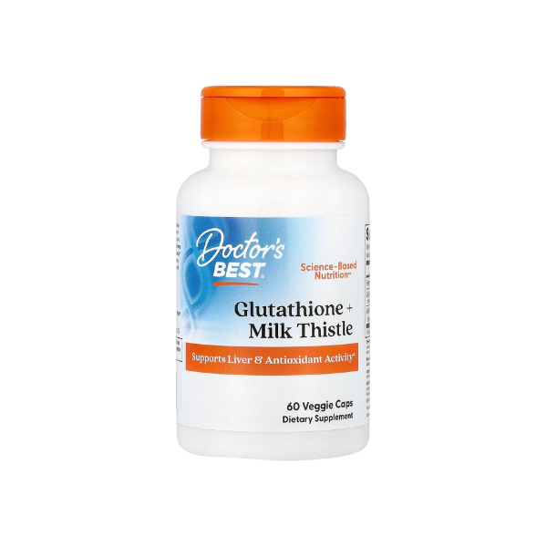 Doctor's BEST Glutathione + Milk Thistle Supplement, Non-GMO, 60 Veg Caps