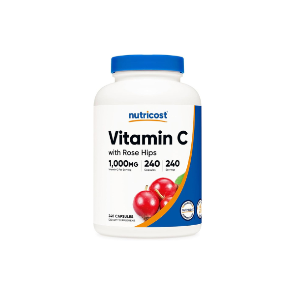 Nutricost Vitamin C with Rose Hips 1025mg, 240 Capsules, Gluten Free