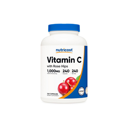 Nutricost Vitamin C with Rose Hips 1025mg, 240 Capsules, Gluten Free