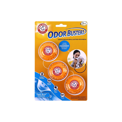 Arm & Hammer OdorBusterz Odor Eliminator Balls, Fresh Burst, 3 Count – Baking Soda Odor Control for Closets, Drawers, Hampers & Small Spaces