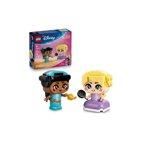 LEGO Disney Princess Mini Jasmine & Rapunzel Building Toy - Princess Toys for Girls & Boys, Ages 5+ - Disney Gifts for Kids - 43303