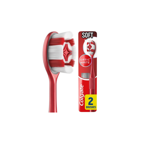 Colgate Optic White Soft Toothbrush for Adults, 2 Pack