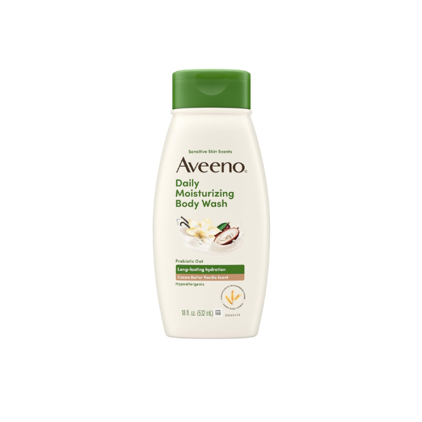 Aveeno Daily Moisturizing Body Wash, Cocoa Butter Vanilla, 18 fl. oz