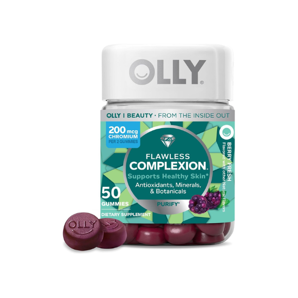 OLLY Flawless Complexion Healthy Skin Support, 300 mcg Vitamin A - 50 Count