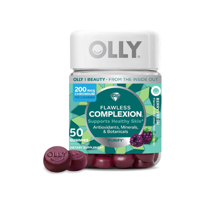 OLLY Flawless Complexion Healthy Skin Support, 300 mcg Vitamin A - 50 Count