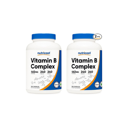 Nutricost Vitamin B Complex 462mg, 240 Capsules - with Vitamin C - Energy Complex (Pack of 2)