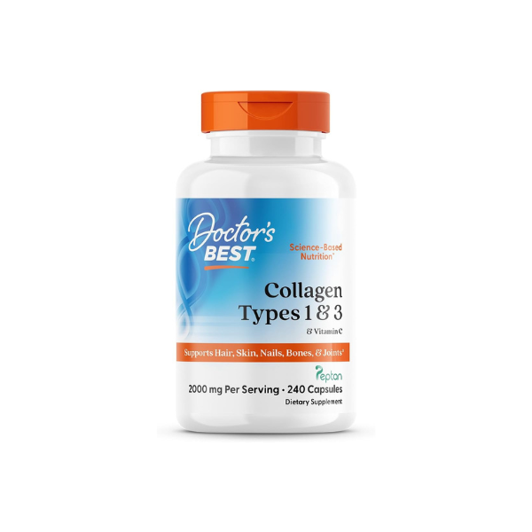 Doctor's Best Collagen Peptides Types 1 & 3, Supports Hair, 240 Capsules