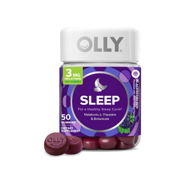 OLLY Sleep Support Gummy Supplement,* 3 mg Melatonin, L-Theanine - 50 Count