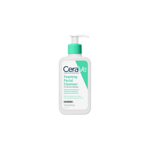 CeraVe Skin Care Gel Foaming Facial Cleanser Ceramides Non-Drying for Normal to Oily Skin, 8 fl oz