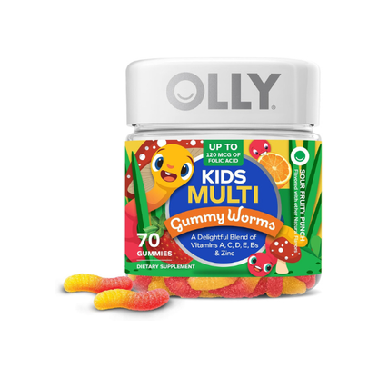 OLLY Kids Multi Gummy Worms, Overall Wellness & Immune Support - 70 Count