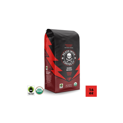 Death Wish Coffee Co., Organic and Fair Trade, Ground Coffee, Dark Roast, 16 oz