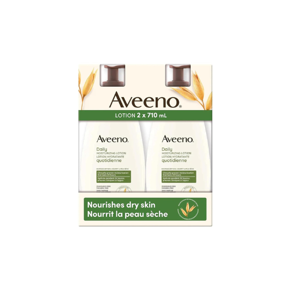 Aveeno Active Naturals Daily Moisturizing Lotion, New 2 Pack Of 20 Fl Ounce Pump, 1 Fl Ounce